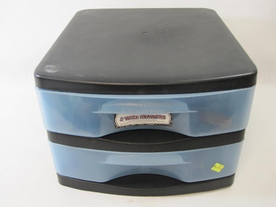 Homz 2 Wide Drawers Storage Bin with Tools, Including Snips, Adjustable Wrench, Pliers and more