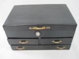 Baker Three Drawer Jewelry Box, Simulated Leather
