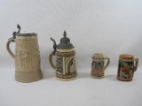 Four Beer Steins, Two Covered