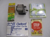 Stationary Items Includes Apsco Giant Table Mount Pencil Sharpener, Hallmark Memo Pad Set with Pen,
