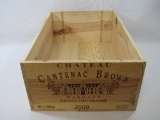 Wooden Wine Box, Chateau Cantenac Brown, Margaux Grand Cru Classe 2009