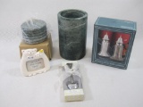 Serving Items Includes Marble Wine Chiller with Coasters, International Silver Company Salt and