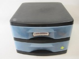 Homz 2 Wide Drawers Storage Bin with Tools, Including Snips, Adjustable Wrench, Pliers and more