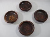 Hand Carved Wooden Bowl Set, 4 Pieces