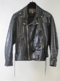 INXS Leather Motorcycle Jacket, Black, Size XL, Missing Belt