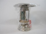 Polished Metal Oil lantern with Glass Globe