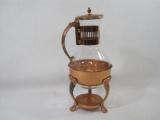 Corning Brand Copper Coffee/Tea Warmer with Stand