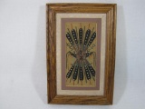 Authentic Navajo Sand Painting Chairzei Sun Signed on back by Artist
