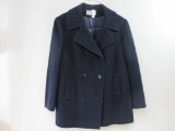 J.G. Hook Women's Navy 100% Wool Peacoat, Size Large