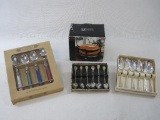 Spoon and Coaster Collection Includes E-L Grapefruit Spoons, Silver Plate Demitasse Spoons,