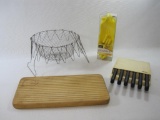Kitchen Items Includes Wiltshire Stay Sharp Steak Knives in Holder, Corn Pick Holders and Plates,
