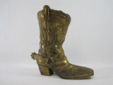 Brass Cowboy Boot, approx 9 inches Tall