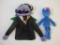 Two Sesame Street Characters including 1995 Grover plush and Count Dracula Puppet, 6 oz