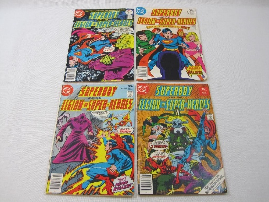Four Superboy And The Legion of Super-Heroes Comic Books includes Issues #227-230, May-Aug 1977, DC