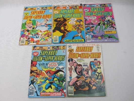 Five Superboy, Starring The Legion of Super-Heroes DC Comics includes Issues #217-221, June, July,