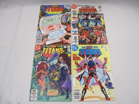 Four The New Teen Titans DC Comics Including Issues #20-23, June-Sept 1982, includes 1st Appearances