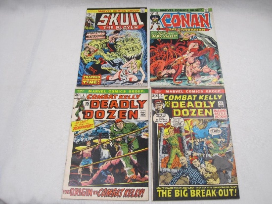 Four Marvel Comics Group Comics includes Combat Kelly and the Deadly Dozen Issues #2, 3, Aug, Oct