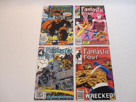 Four Fantastic Four Comic Books including Issues #350, 351, 354, 355, Mar, Apr, July, Aug 1991,