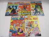 Metal Men, Five DC Comics including Issues #45-47, Bi-Monthly May-Sept 1976, #49, 50, Jan, Mar 1977,