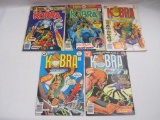 KOBRA, Four DC Comics including Issues #3-5, Bi-monthly July-Dec 1976, #6, 7, Feb, Apr 1976, 8 oz
