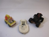 Three Vintage Toy Vehicles from Playmobil, Tomy and more, see pictures for condition AS IS, 1 lb