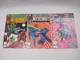 Three The Micronauts Comic Books includes Issue #25, Origin of Baron Karza, #27, Death of Biotron,