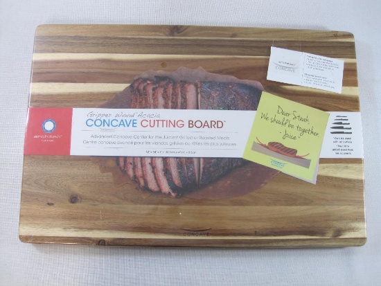 Acacia Wood Concave Cutting Board, New in Plastic