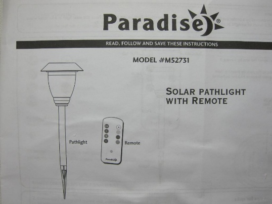 Eight Solar Pathway Lights with Remote, New In Box