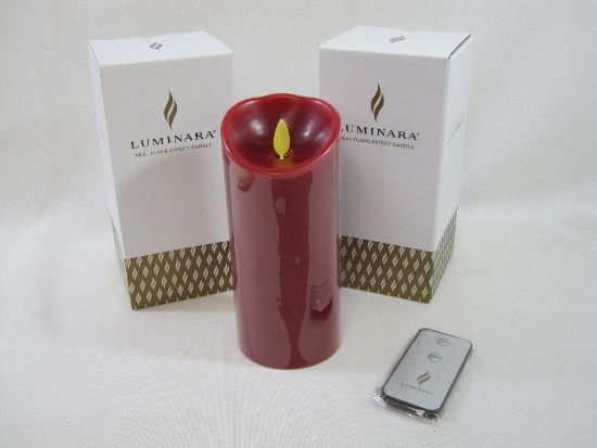 Two Luminara Real Flame Effect Remote Control Candles, Battery Operated with 2 C Cel Batteries, not