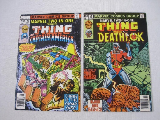 Two Marvel Two in One Comics Featuring The Thing by Marvel Comics Group, Includes Marvel Two in One