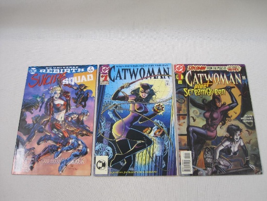 Three Comics by DC Comics, Includes Catwoman Plus 1 Nov 97, Catwoman 1 Aug 93, and Suicide Squad 2