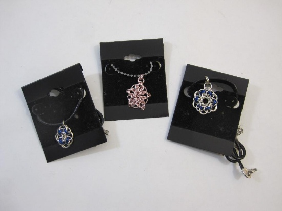Three Chain Mail Style Necklaces, 1 oz