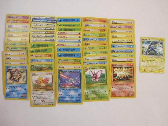 Pokemon Trading Cards including foil Arceus, Eevee, Pikachu, Dark Golduck and more, 4 oz