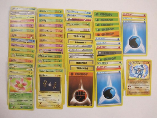 Pokemon Trading Cards including foil Machamp, Pikachu, Kadabra, Jigglypuff and more, 4 oz