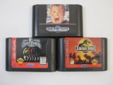 Three Sega Genesis Games: Mighty Morphin Power Rangers The Movie, Home Alone, and Jurassic Park,