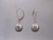 14K White Gold Hammered Ball Lever Back Earrings, 1.3 g