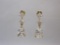 14K Gold and CZ Teardrop Earrings, 2.4 g total weight