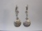 14K White Gold Textured Lever Back Earrings, 1.6 g