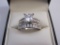 14K White Gold and CZ Wedding Set, size 6.75, 6.2 g