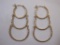 14K Gold Hammered Tri-Hoop Earrings, 1.7 g total weight