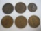 Six UK Great Britain Coins includes Two George V Coins 1915 One Penny, 1919 One Penny, Four