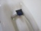 Sterling Silver Princess Cut Sapphire (Tested) Ring with CZ Accents, 3.2 g
