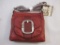 New B Makowsky Garnet Glove Leather Zip Top Crossbody Organizer Bag with branded storage bag, 1 lb 7