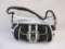 New B Makowsky Black and White Pebble Leather Purse with branded storage bag, 1 lb 10 oz