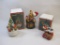 Three Vintage Christmas Around the World items including Teddy in Drum Musical, Woodland Friends