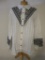 New Bob Mackie White Button Down Shirt with Black Embroidered Design, L, 9 oz