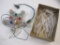 Vintage Christmas Star Tree Top in original box and Assorted Icicle Ornaments, AS IS, 12 oz