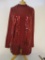 New Bob Mackie Burgundy Sequin Sweater Set, size large, 1 lb 5 oz