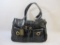 Maxx New York Double Handle Black Patent Leather Tote with Front Flap Cargo, with branded storage