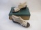 Clarks White Lizard Cut-Out Sandals, size 9W, new in box, 1 lb 15 oz